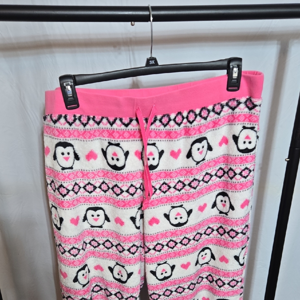 Be Yourself Penguin Pajama Bottoms - Pink and White